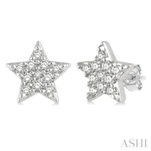 10KW Diamond Star Petite Fashion Earrings w/ 0.10 ctw