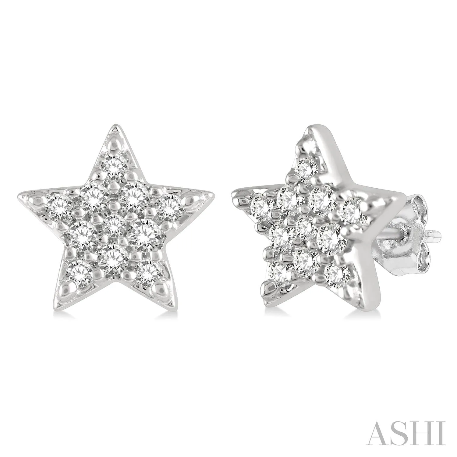 10KW Diamond Star Petite Fashion Earrings w/ 0.10 ctw