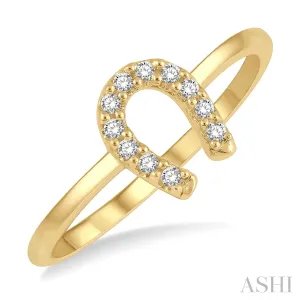 10KY Diamond Horseshoe Petite Fashion Ring w/ 0.10 ctw