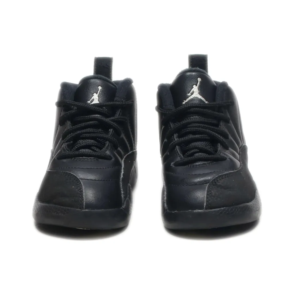 Air Jordan Air Jordan 12 Retro Shoes Lace-Up Shoes Leather Black Colour For Kids
