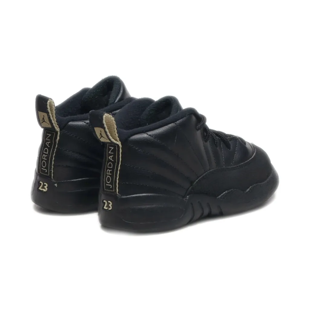 Air Jordan Air Jordan 12 Retro Shoes Lace-Up Shoes Leather Black Colour For Kids
