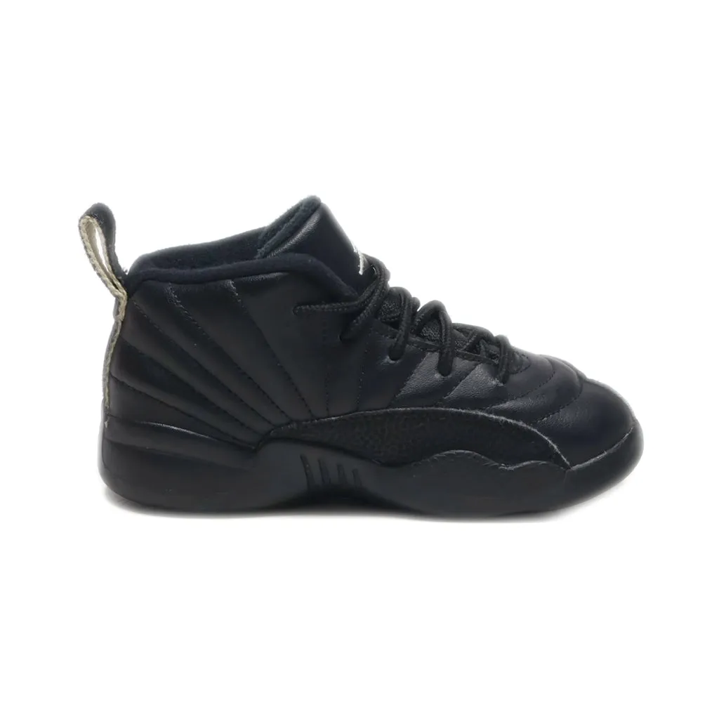 Air Jordan Air Jordan 12 Retro Shoes Lace-Up Shoes Leather Black Colour For Kids