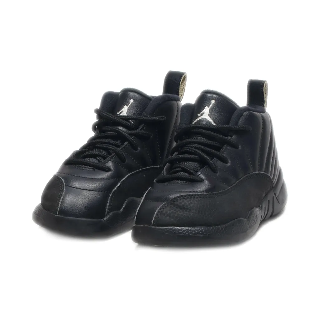 Air Jordan Air Jordan 12 Retro Shoes Lace-Up Shoes Leather Black Colour For Kids