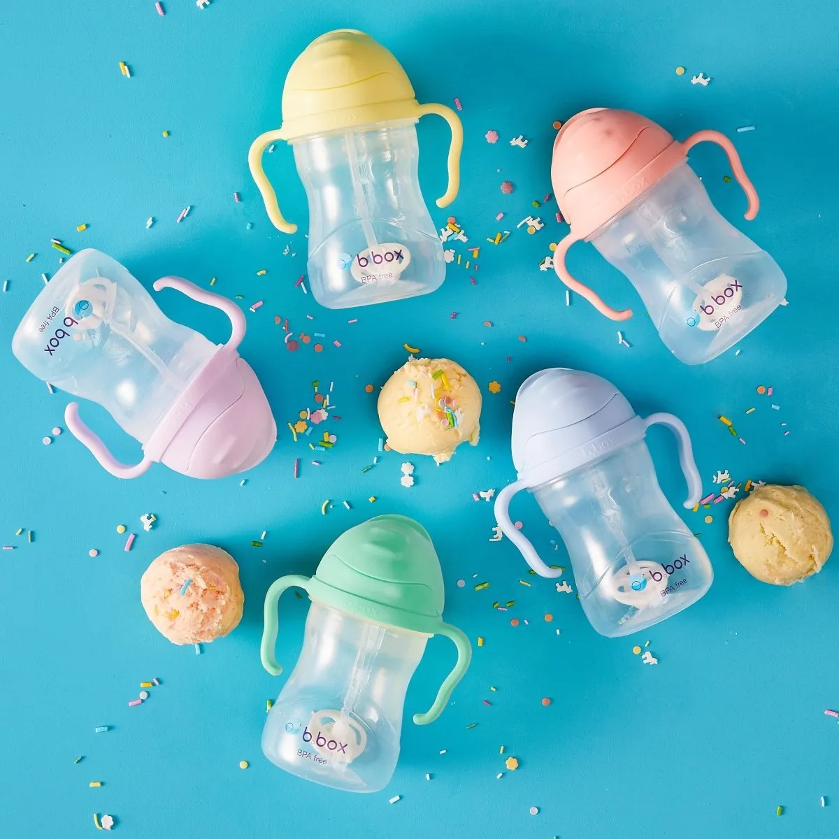B.Box Weighted Straw Sippy Cup- Tutti Fruiti Light Pink