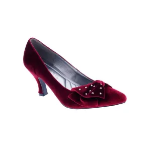 Bellini Charm Stud Women Pump Shoes In Wine Velvet