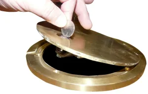 Bison Lockable Hinged Brass Floor Socket Cover Plate Only