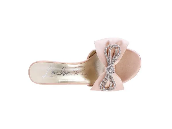 Blue Zone Planet |  BRAG IN Crystal Bow Satin High Heeled Sandals