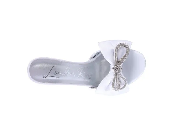 Blue Zone Planet |  BRAG IN Crystal Bow Satin High Heeled Sandals