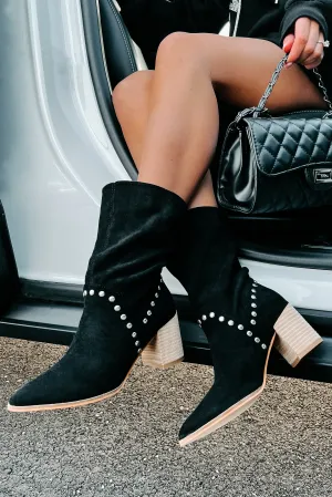 Brigitta Faux Suede Slouchy Booties (Black)