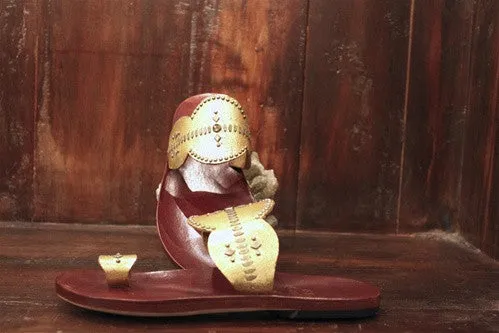 Calleen Cordero Mila Studded Gold Metallic Leather Sandal