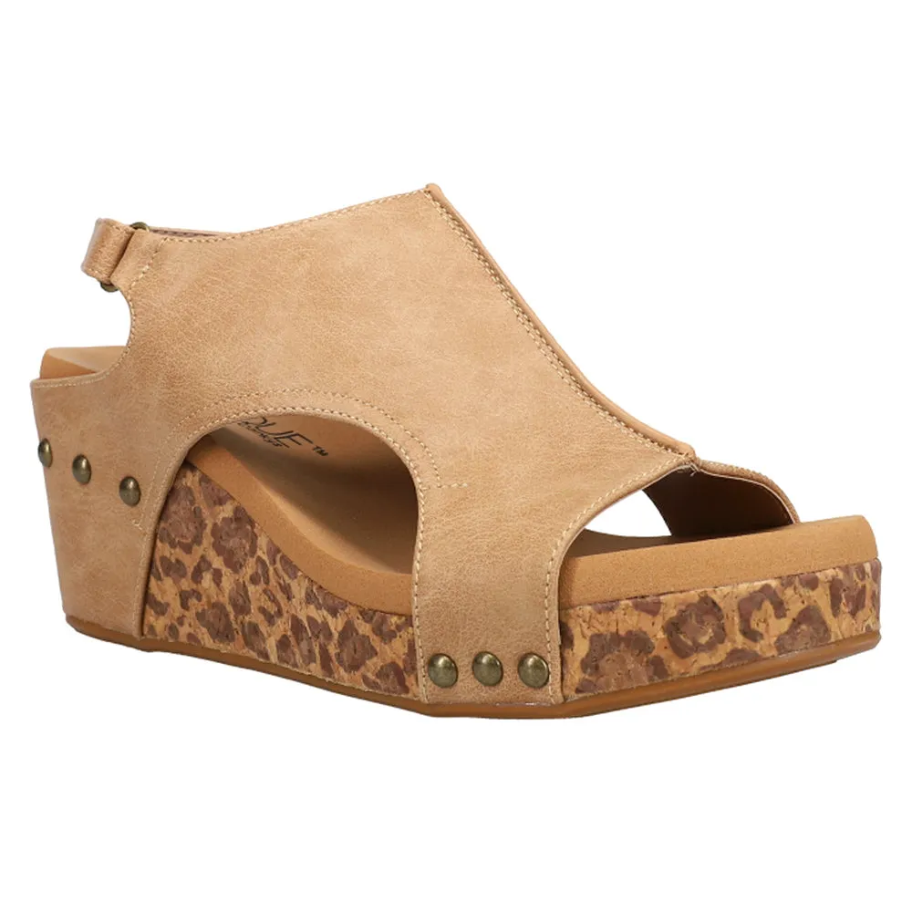 Carley Leopard Studded Wedge Sandals