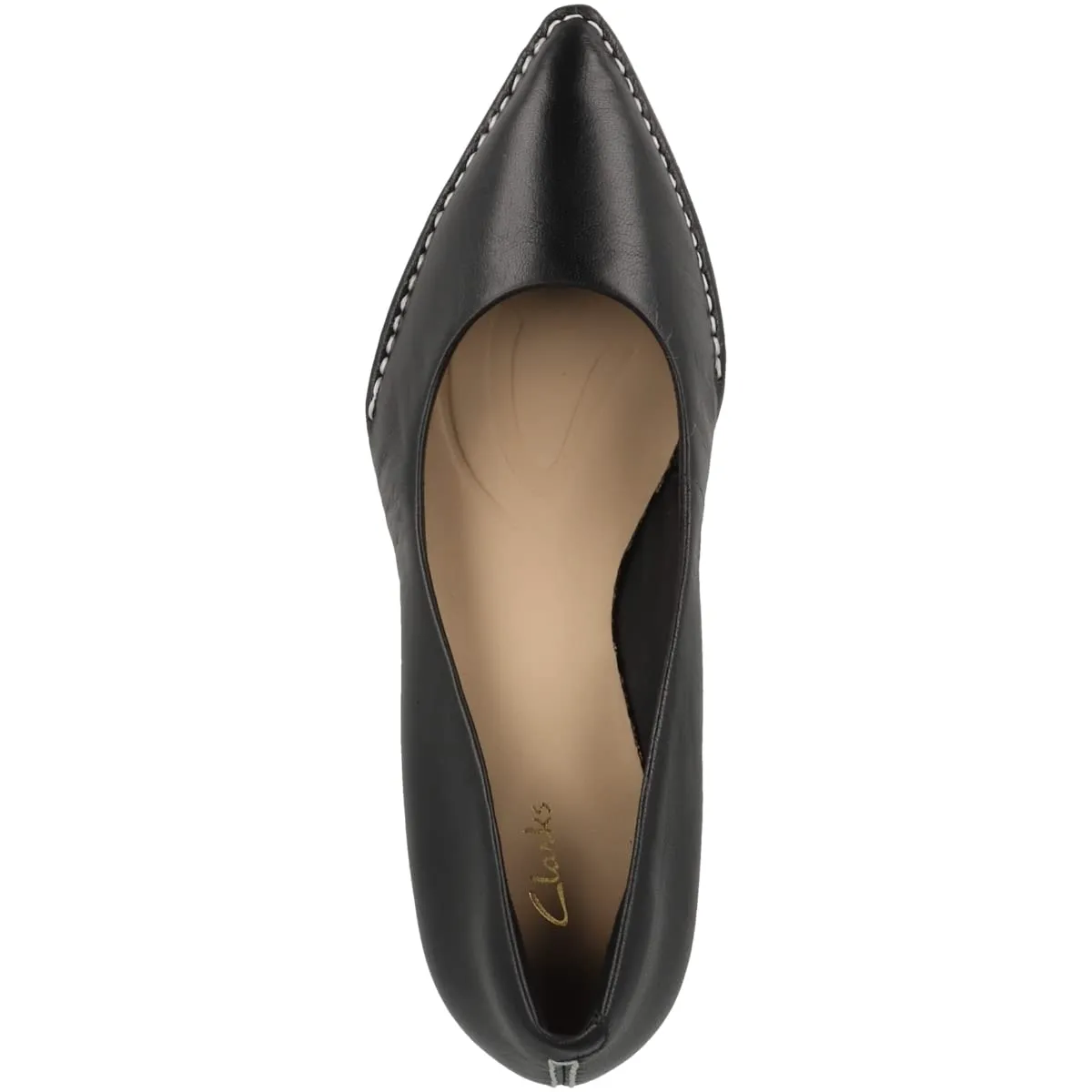 Clarks Women's Black Leather Court Shoes