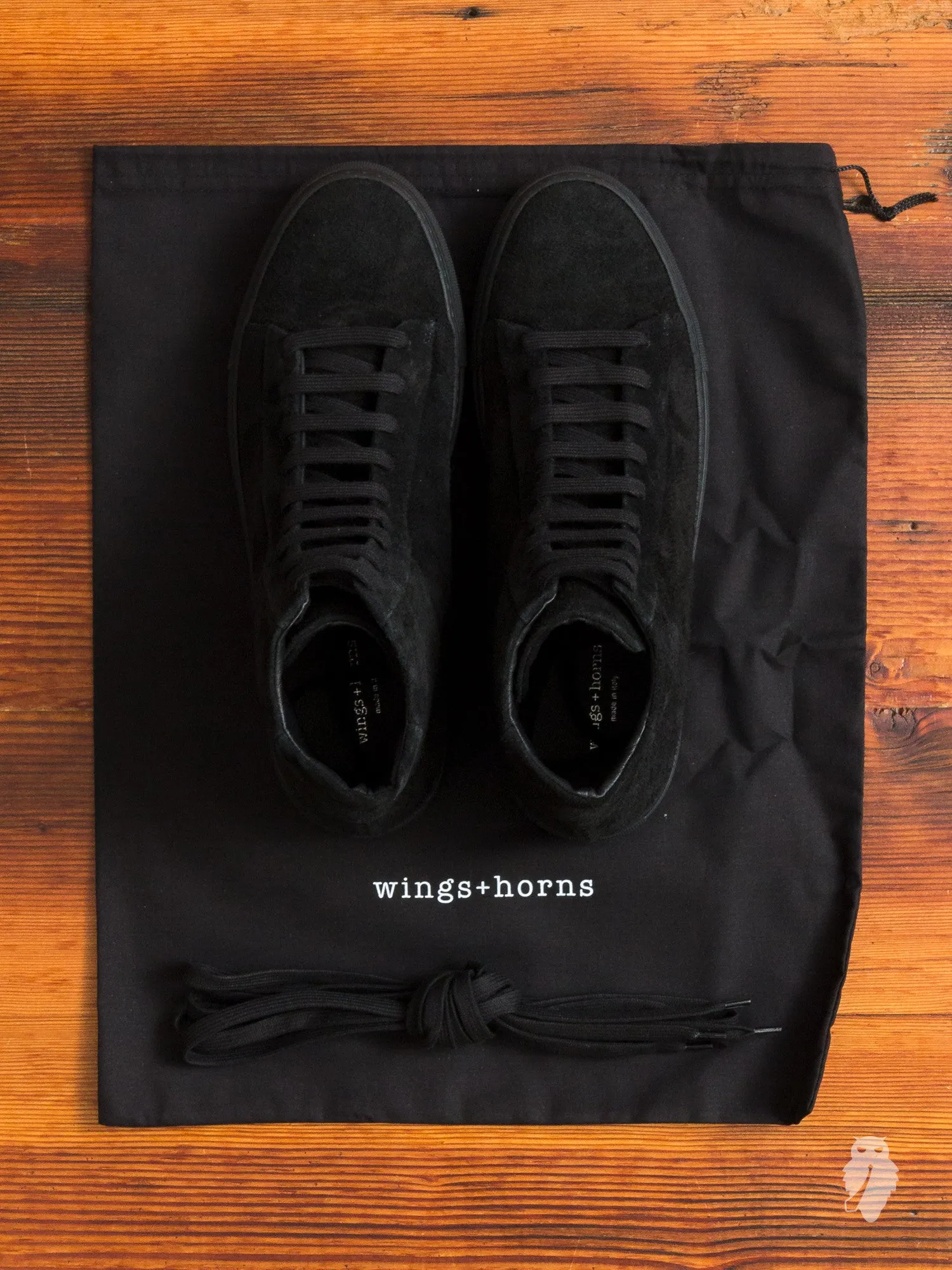 Court Hi-Top Sneaker in Black Suede
