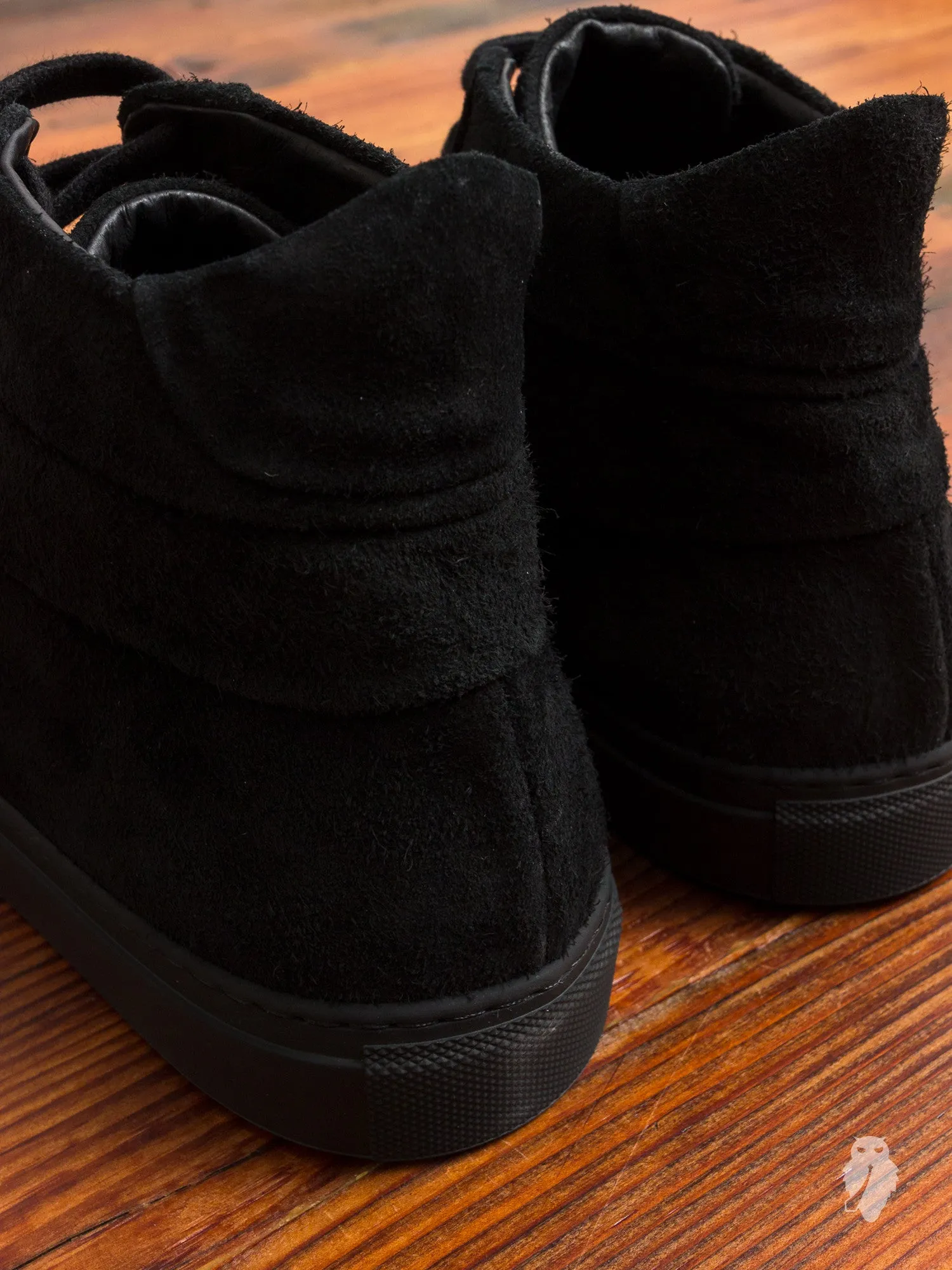 Court Hi-Top Sneaker in Black Suede
