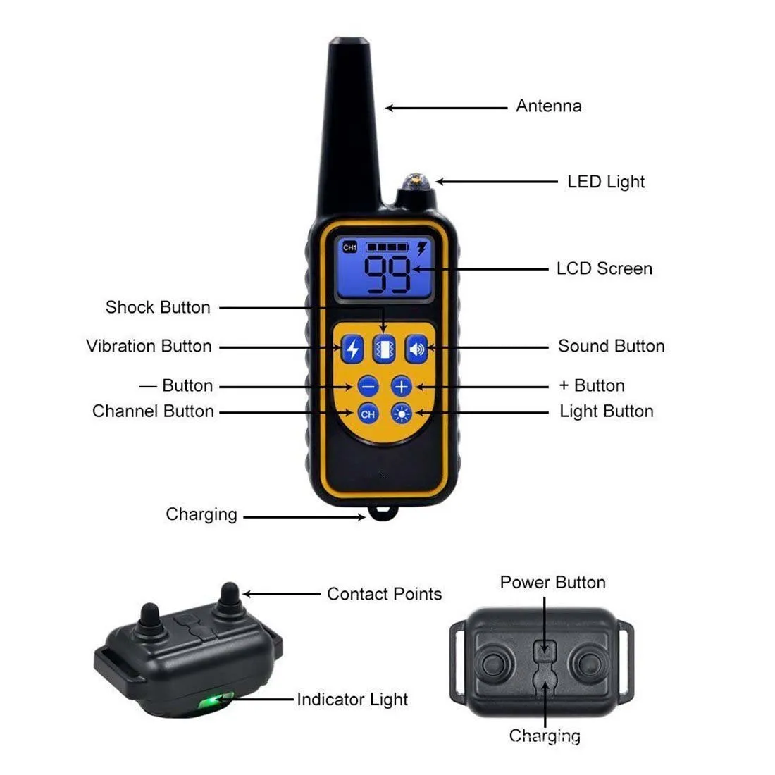 Dog Training Collar Anti-Barking Pet  Training  Electric Shock Training Aids
