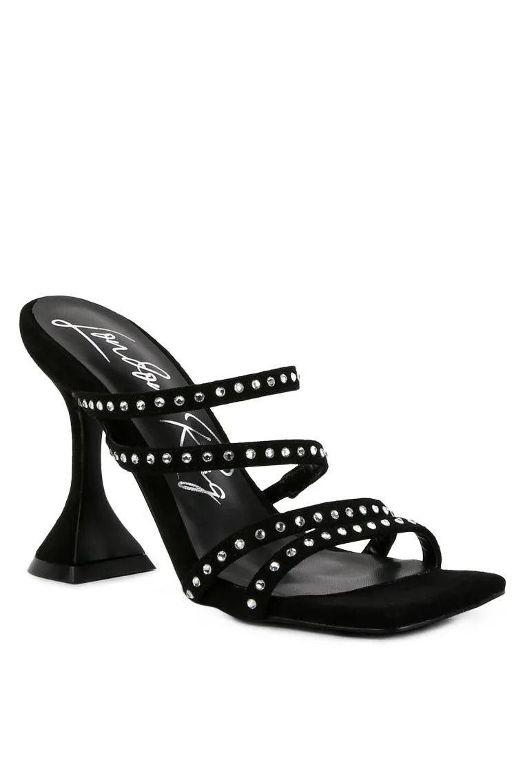face me studded spool heel multi strap sandals
