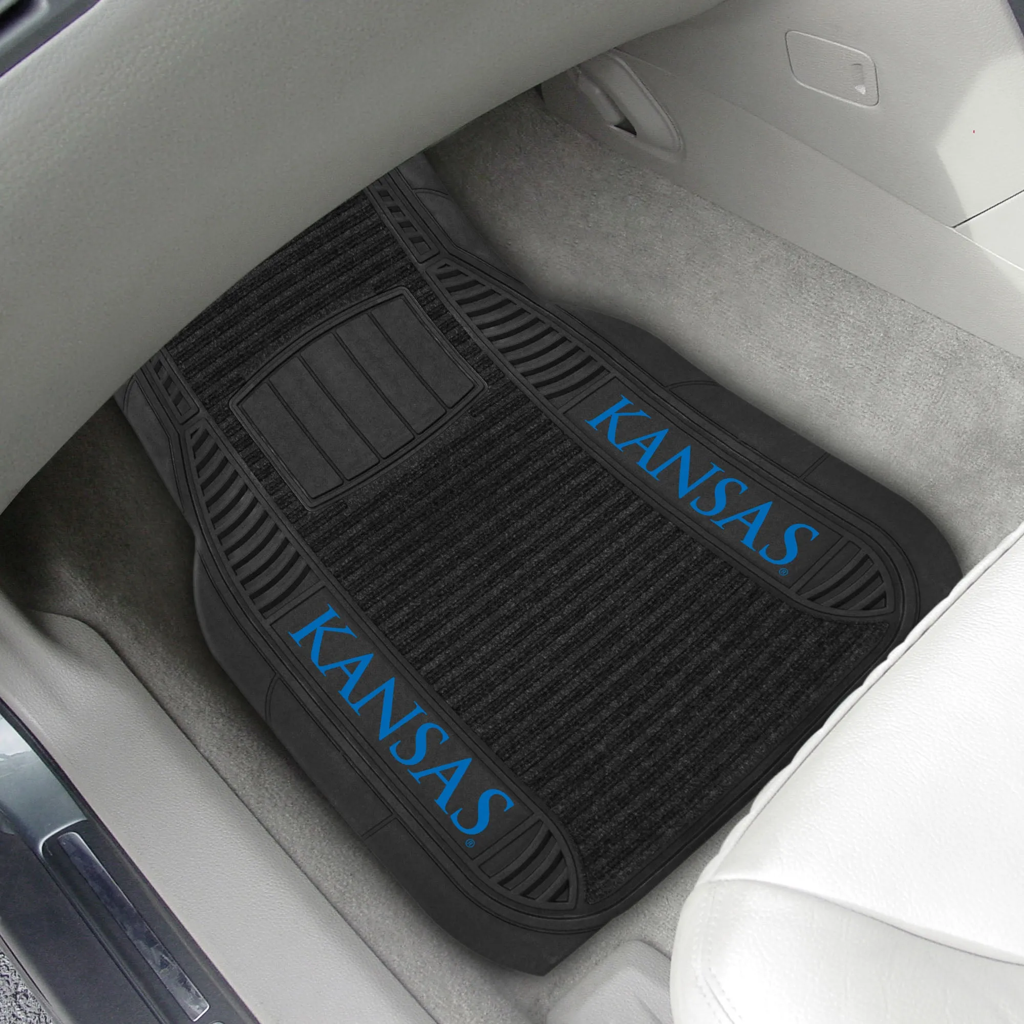 Fanmats Kansas Jayhawks 2 Piece Deluxe Car Mat Set