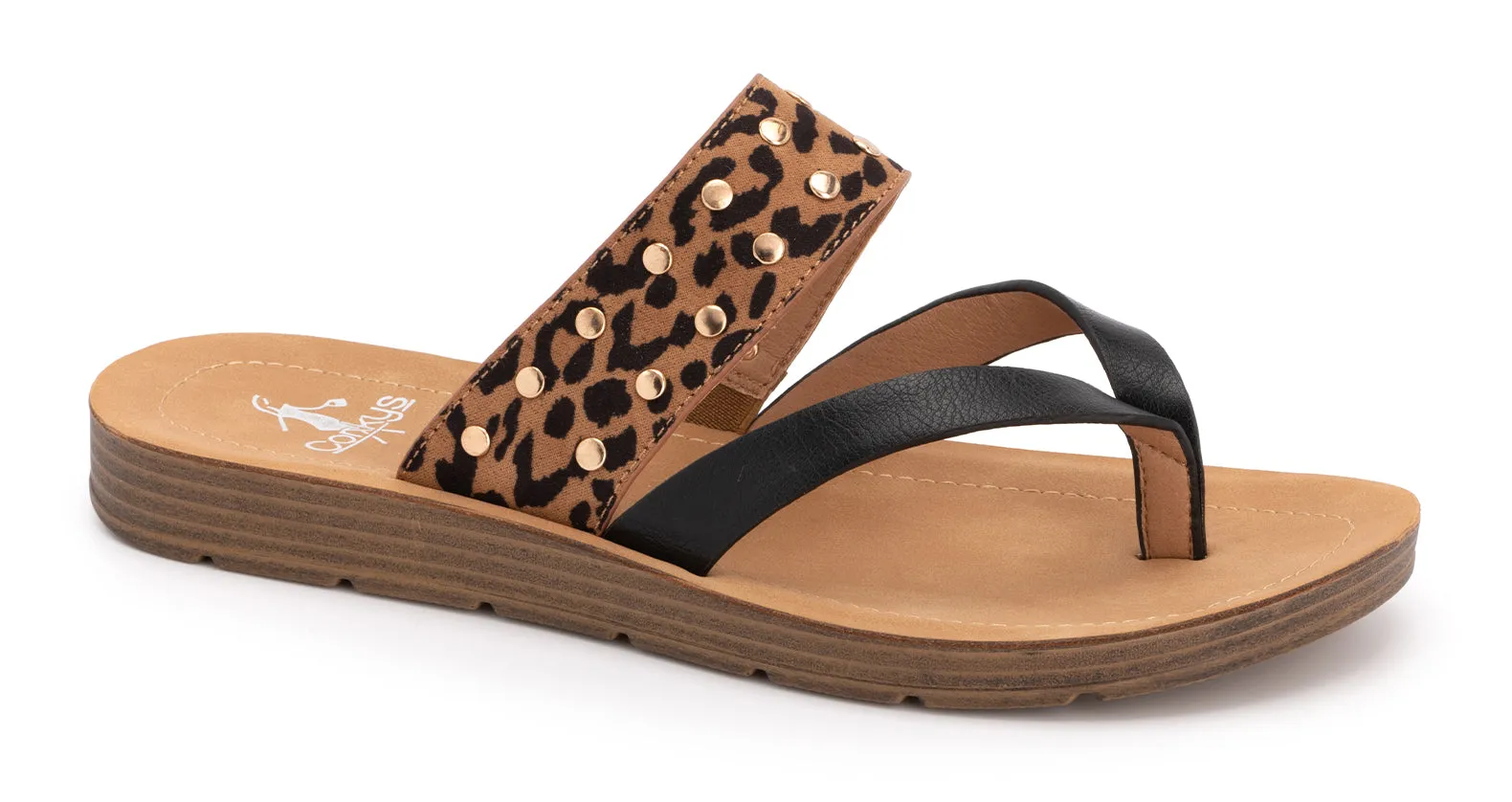 Good Luck Leopard Studded Sandal
