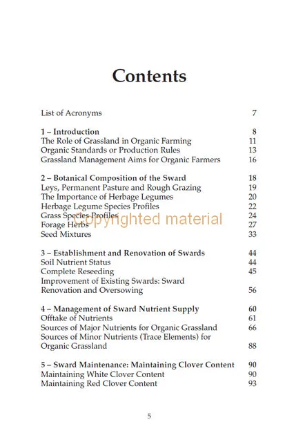 Grassland Management for Organic Farmers