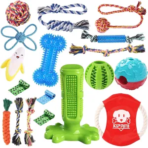 KIPRITII Dog Chew Toys for Puppies 18-Pack Chew Toys