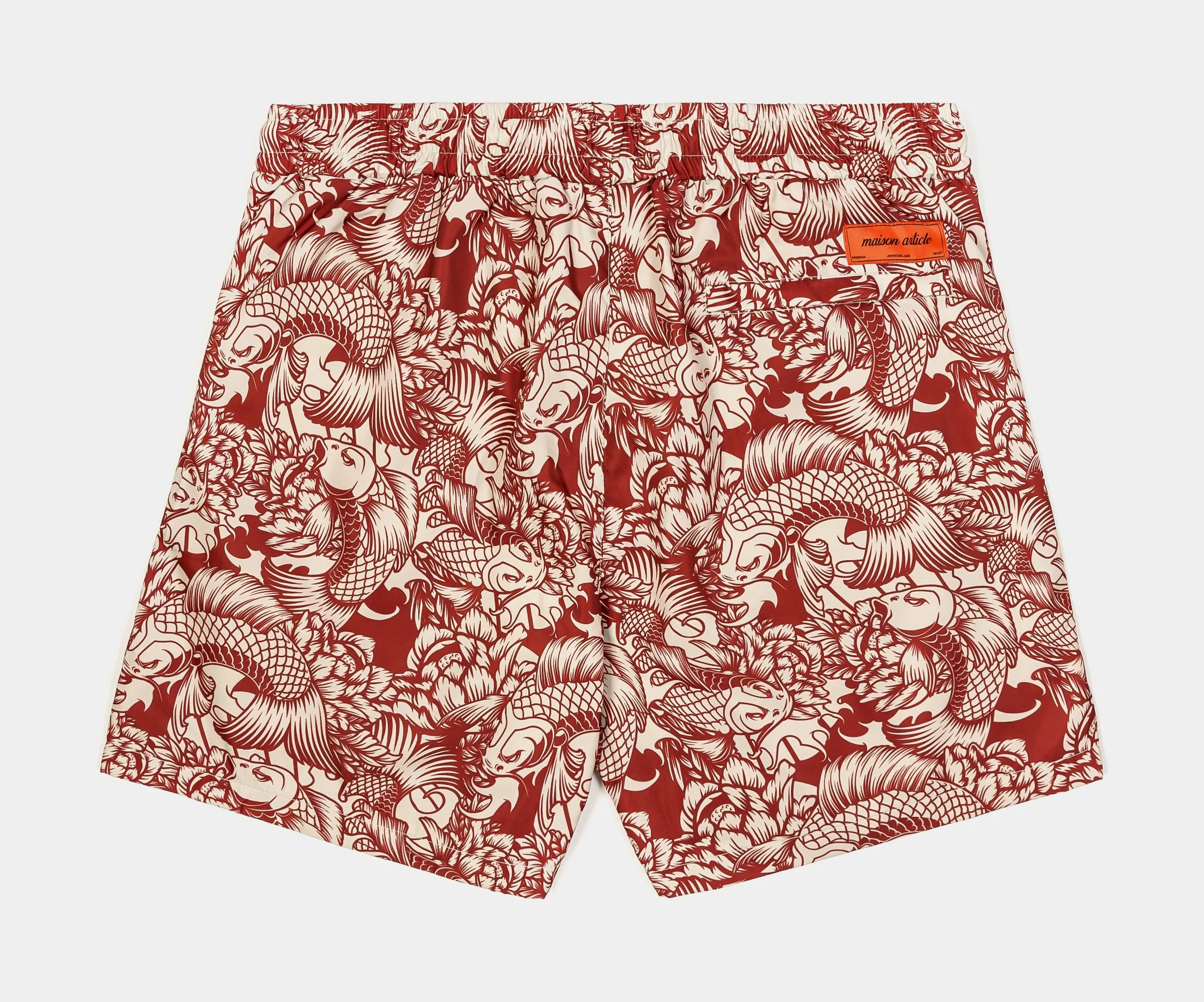 Koi Fish Hybrid Mens Shorts (Beige/Red)