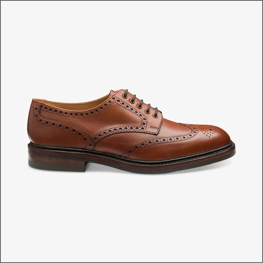 Loake Chester Mahogany Brogue Shoe Rubber Sole Size 8 Only/