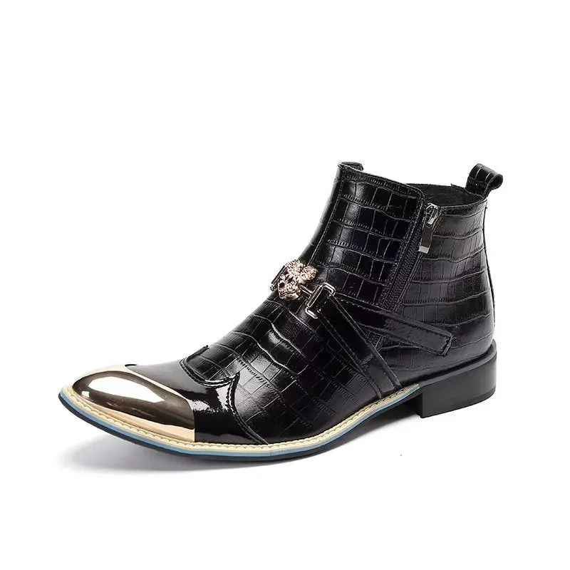 Luxury CrocLeather Sophisticated Dress Boots