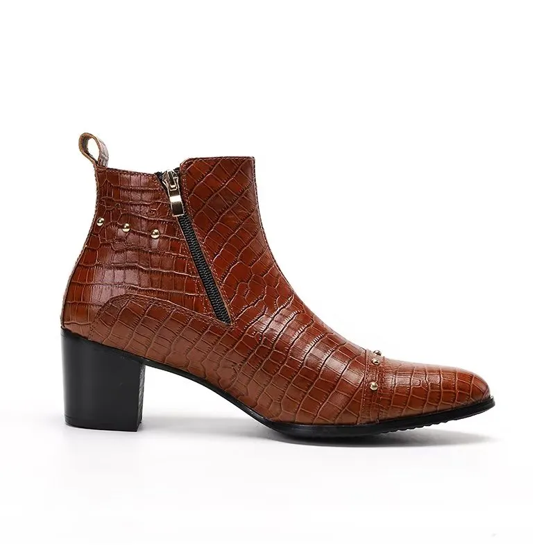 Luxury CrocLeather Sophisticated Dress Boots