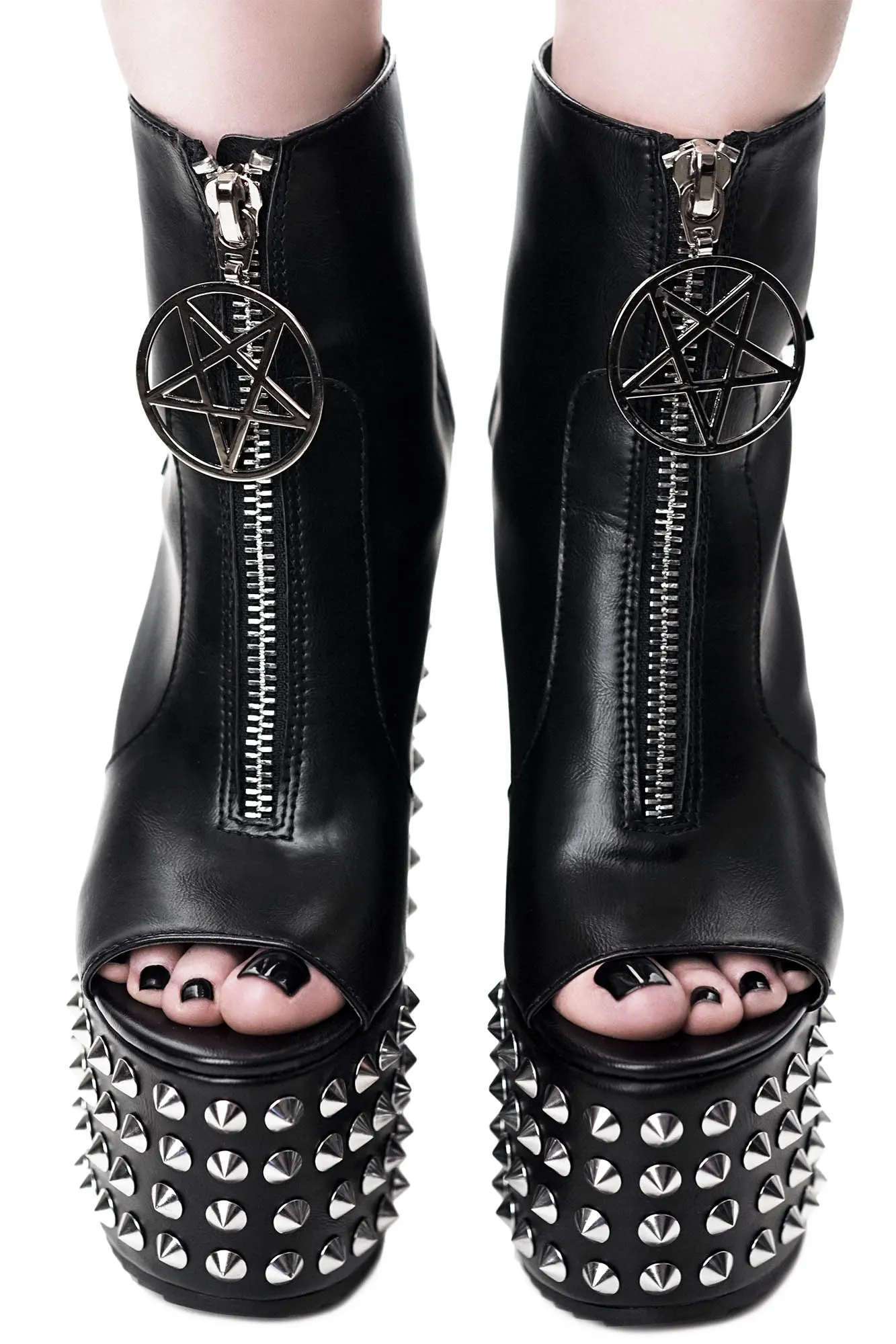 Metal Mayhem Peeptoe Boots