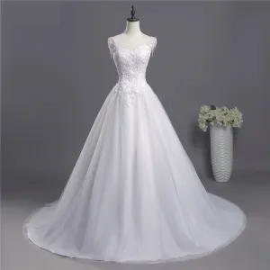 Modest  A Line Bridal Court Train Wedding Dress