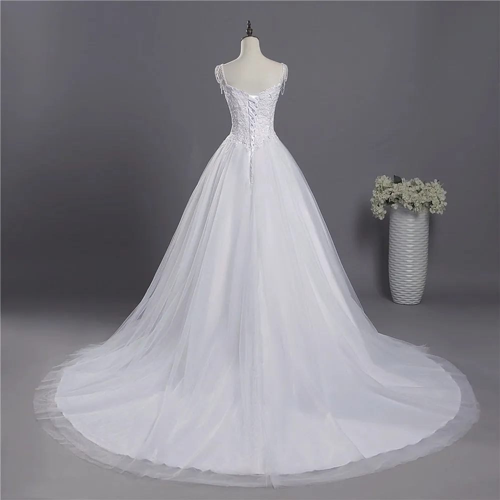 Modest  A Line Bridal Court Train Wedding Dress
