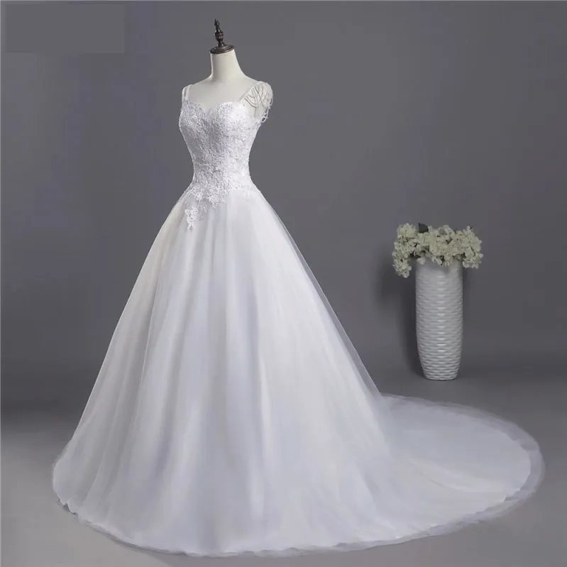 Modest  A Line Bridal Court Train Wedding Dress