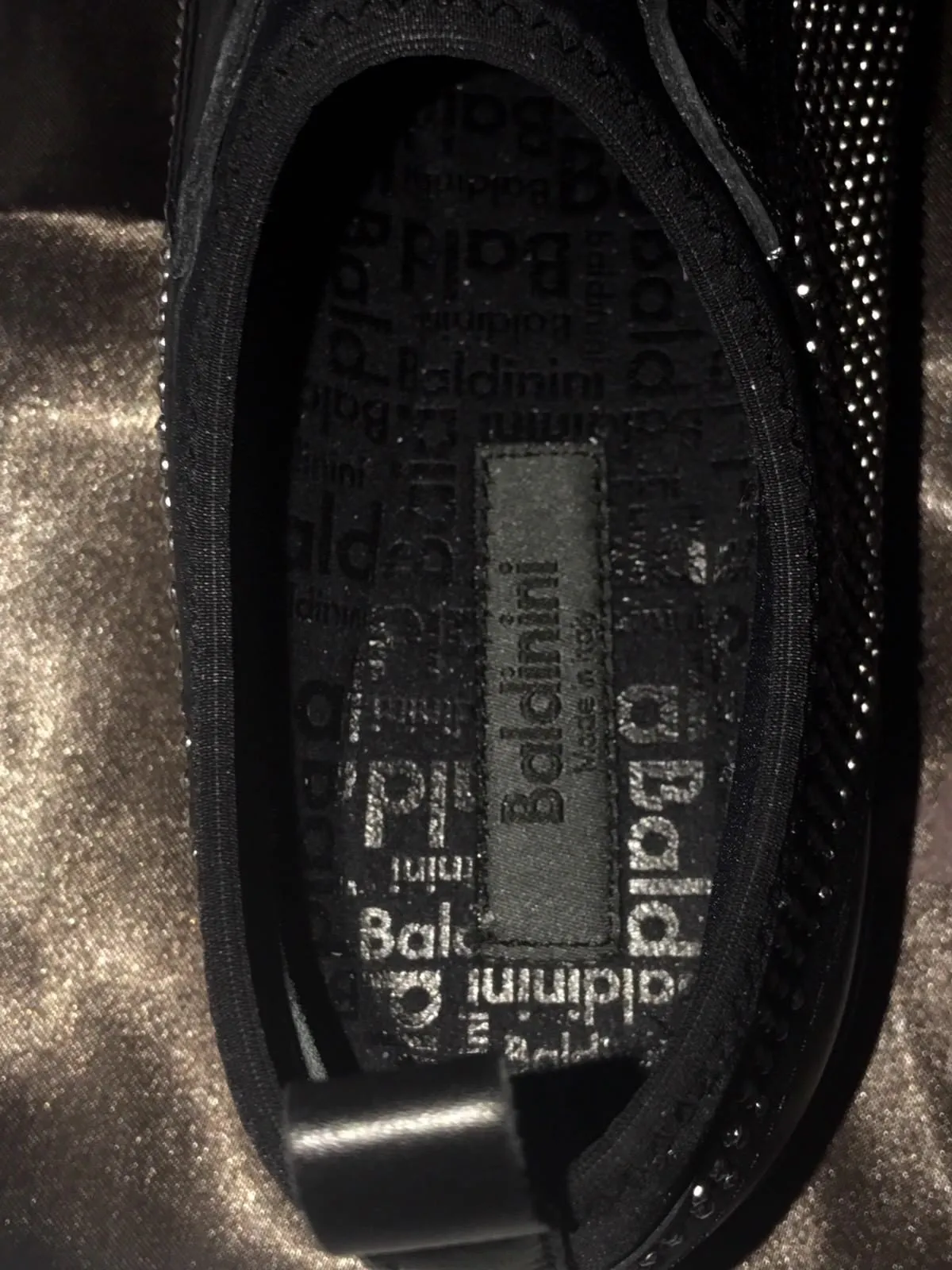 NIB $580 Baldinini Women’s  Studded Sneakers 748465  Black 37 Eu Made in Italy