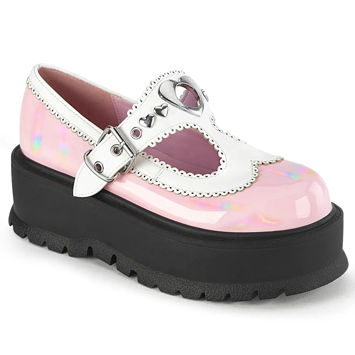 Platform Heart Studded TStrap Mary Jane