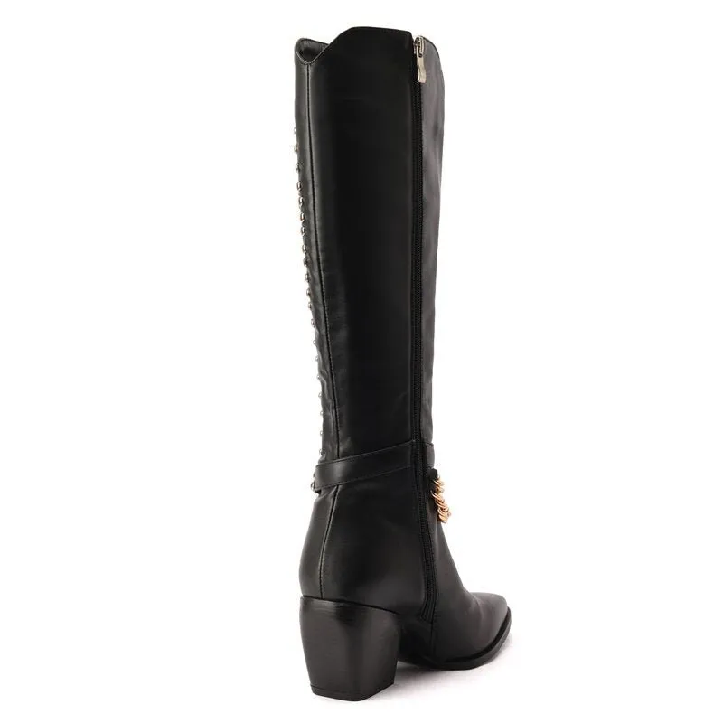 Pre Order:  Studded Faux Leather Boots