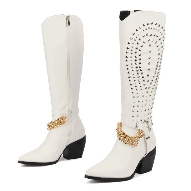 Pre Order:  Studded Faux Leather Boots