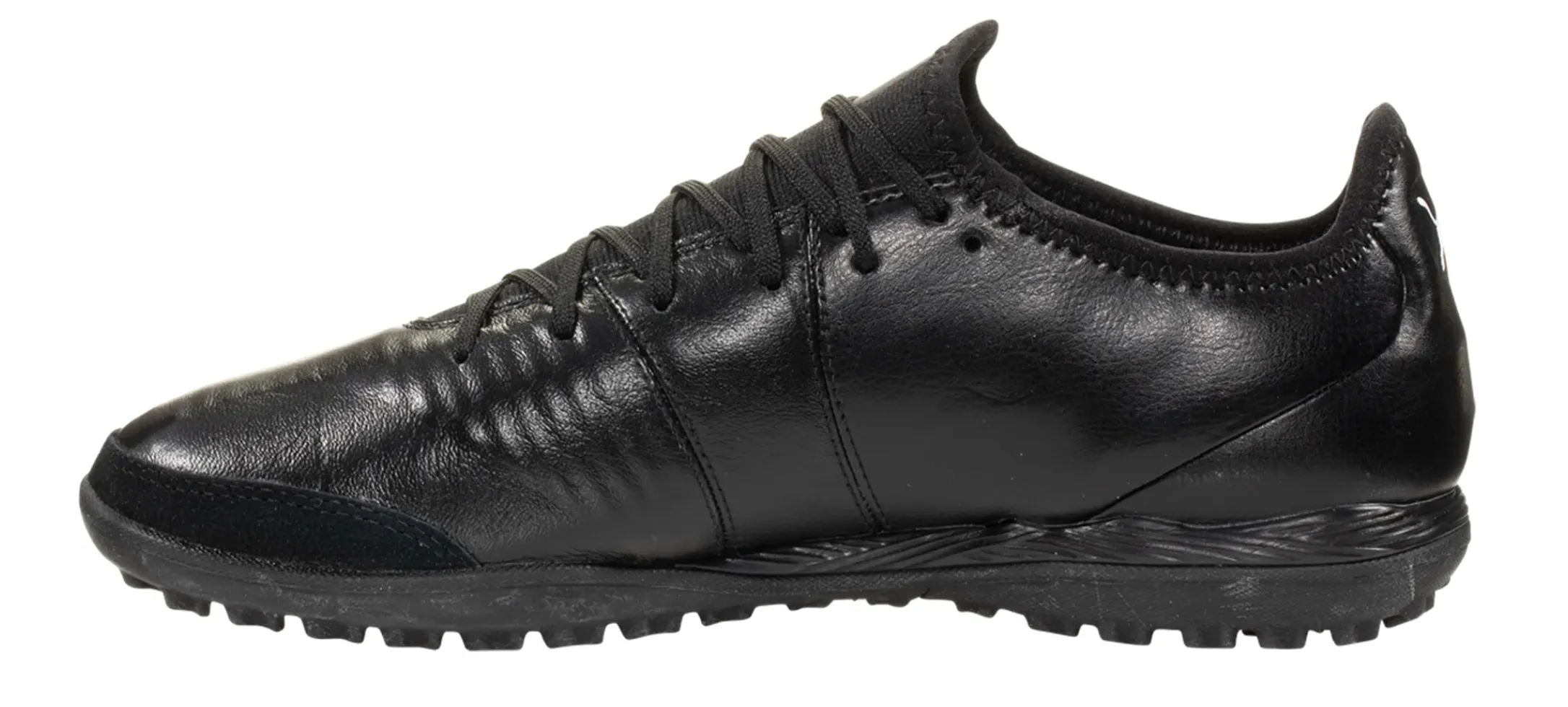 Puma King PRO Leather TT Turf Soccer Shoes- Black/White