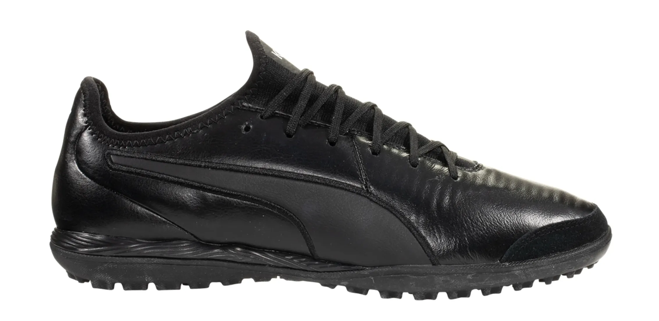 Puma King PRO Leather TT Turf Soccer Shoes- Black/White