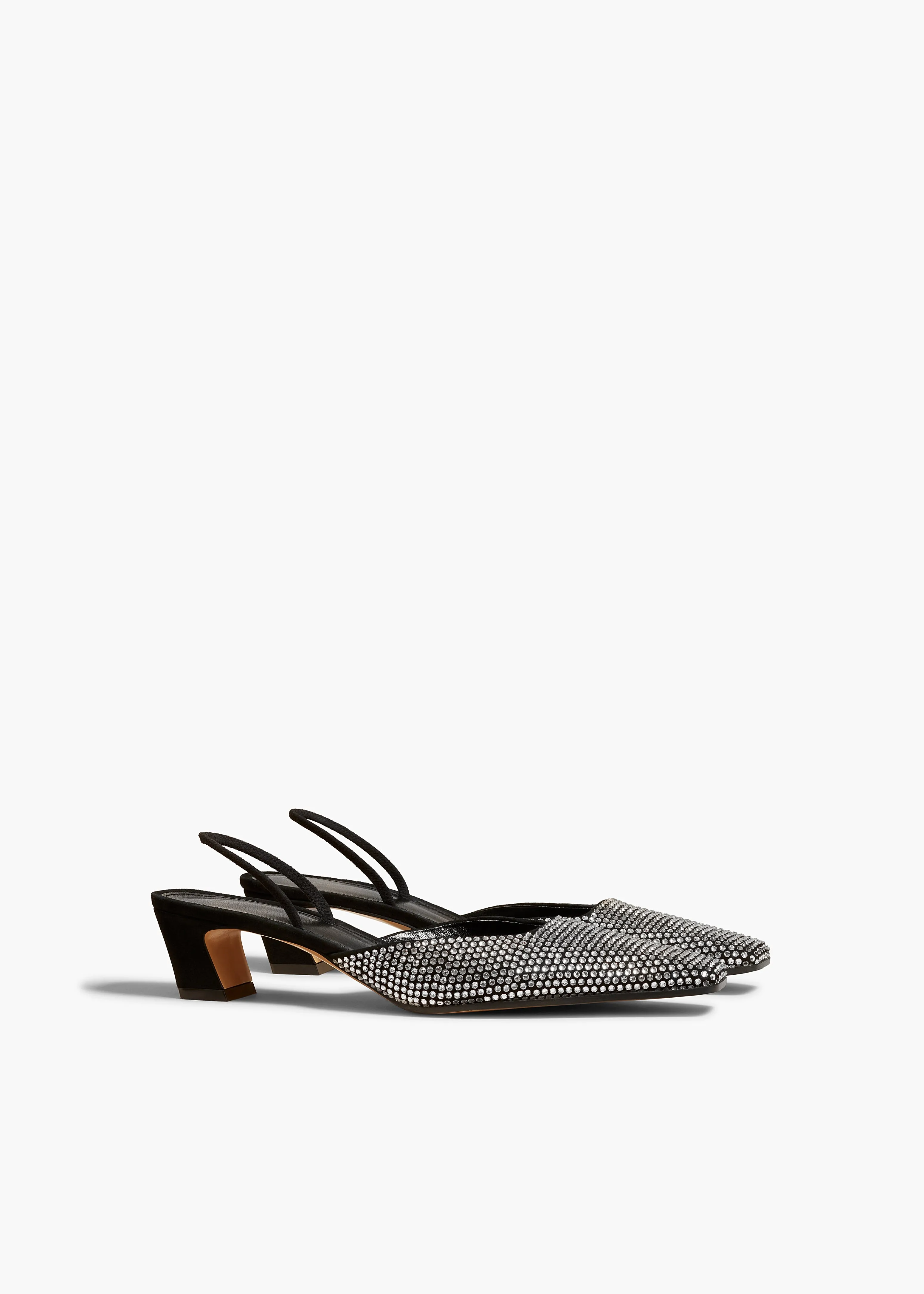 Roosevelt Slingback Pump in Black with Crystals