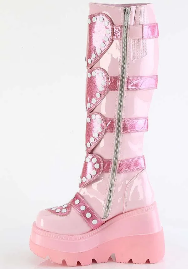 SHAKER-210 [Pink Patent] | PLATFORM BOOTS [PREORDER]