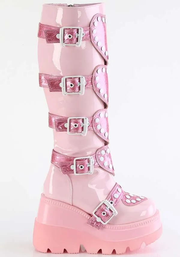 SHAKER-210 [Pink Patent] | PLATFORM BOOTS [PREORDER]