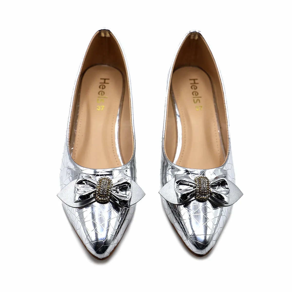 Silver Formal Court Shoes 085501