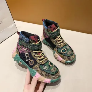 Sohiwoo Spring Autumn New Explosive Rhinestones Shoes Women's Trendy Diamond-studded Vulcanized Shoes Thick Sole Female Sneakers