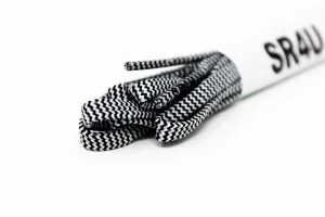 SR4U Reflective Black/White Stripes Laces