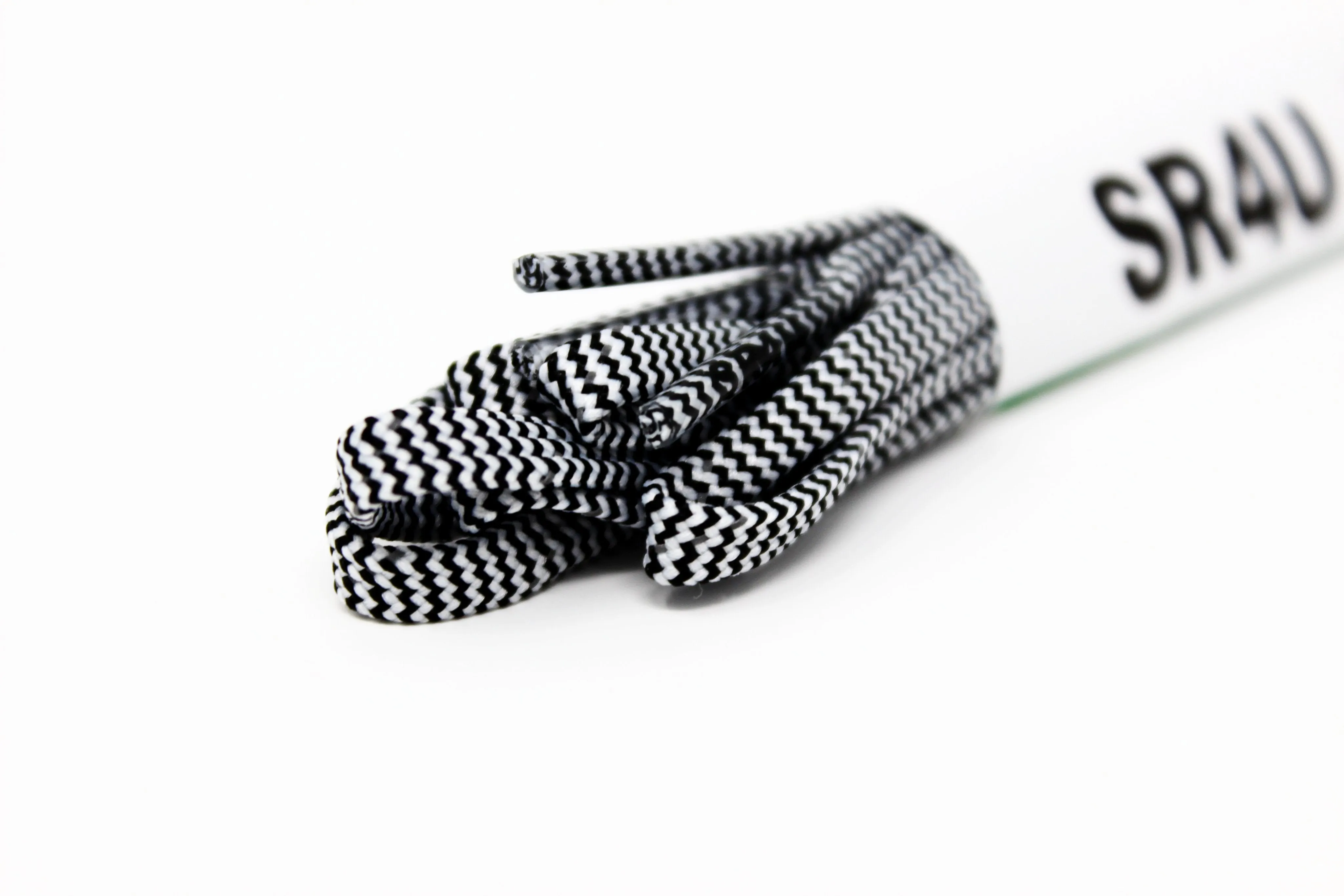 SR4U Reflective Black/White Stripes Laces
