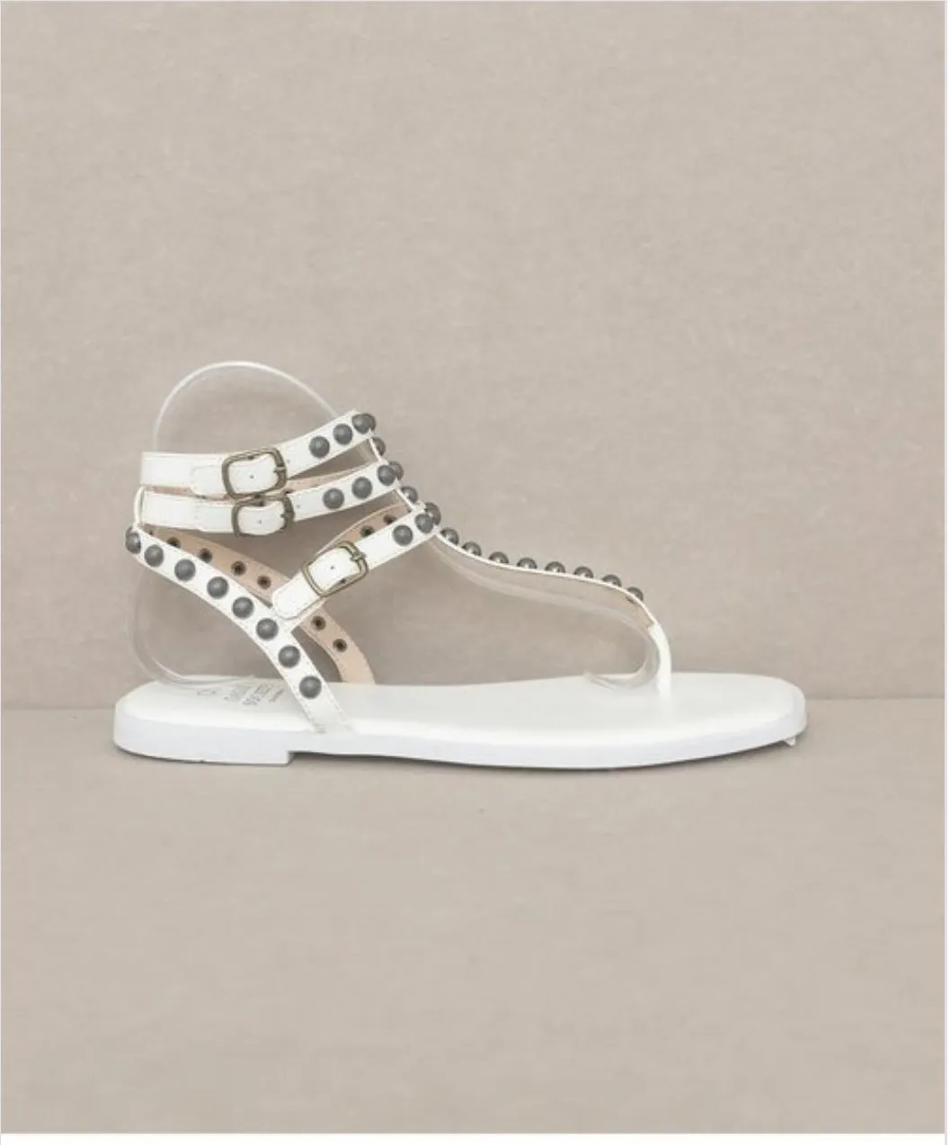 Strappy Studded Gladiator Thong Sandal
