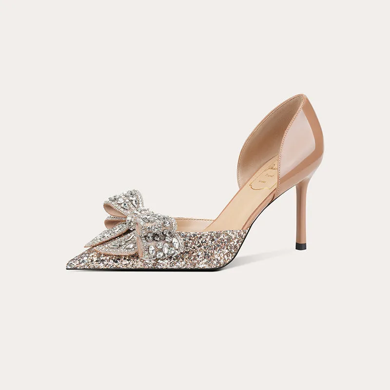 Stunning High Heels with Diamonds Wedding Shoes