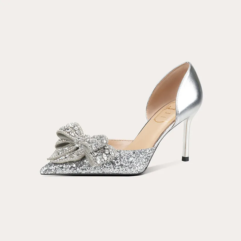 Stunning High Heels with Diamonds Wedding Shoes