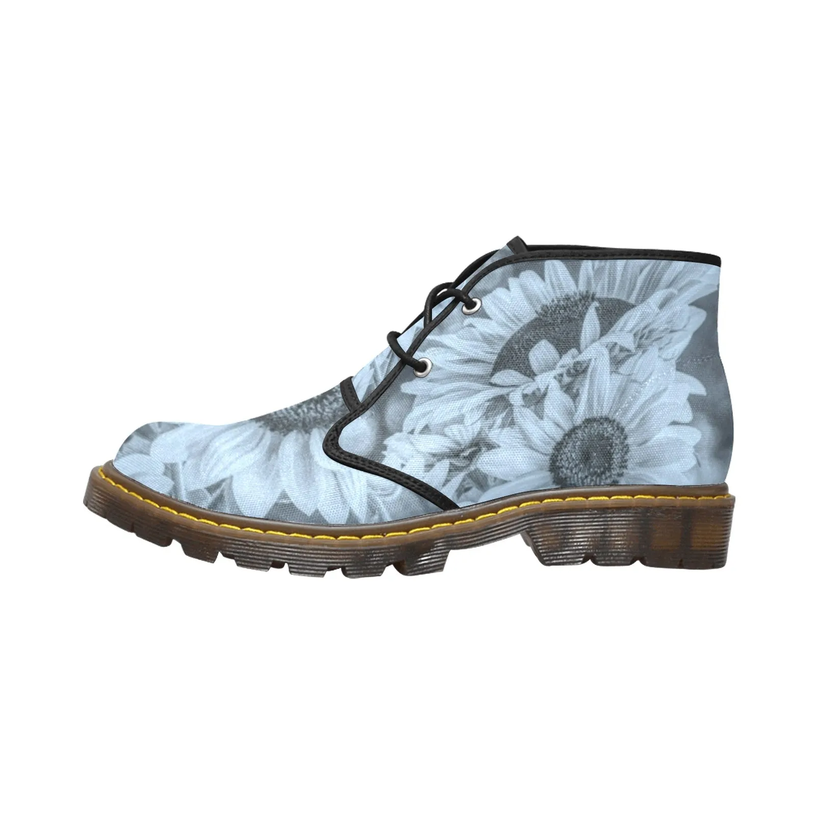 Sunflower Serenity Women's Canvas Chukka Boots