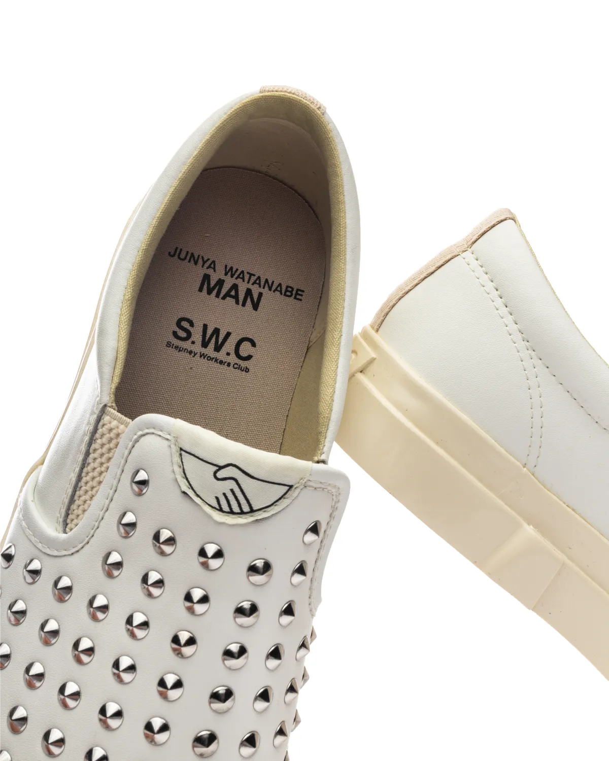 SWC x JWM Studded Slip On White
